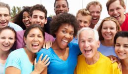 Outdoor Portrait Of Multi-Ethnic Crowd