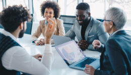 Businesspeople having a meeting at the conference room.