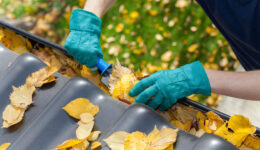Cleaning gutters from leaves